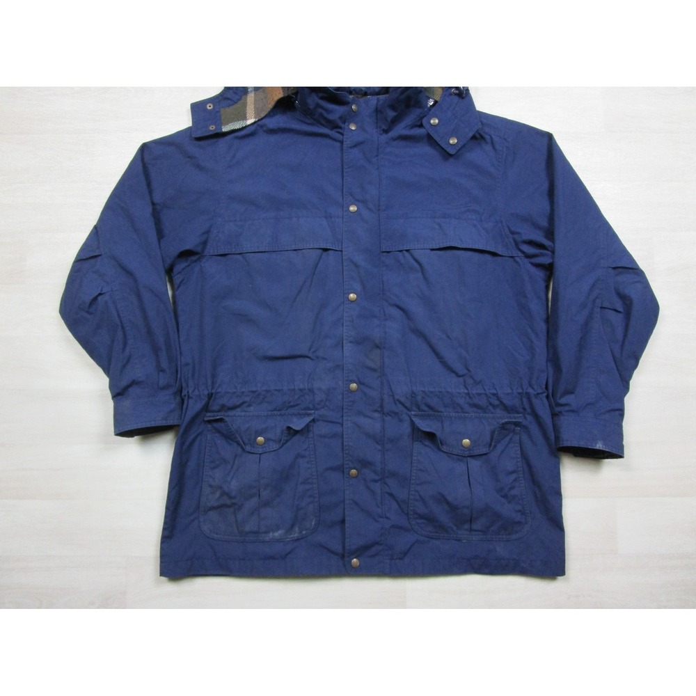 VINTAGE Eddie Bauer Wool Lined Mountain Parka Jacket Mens XL Tall Blue Hooded - Picture 2 of 15